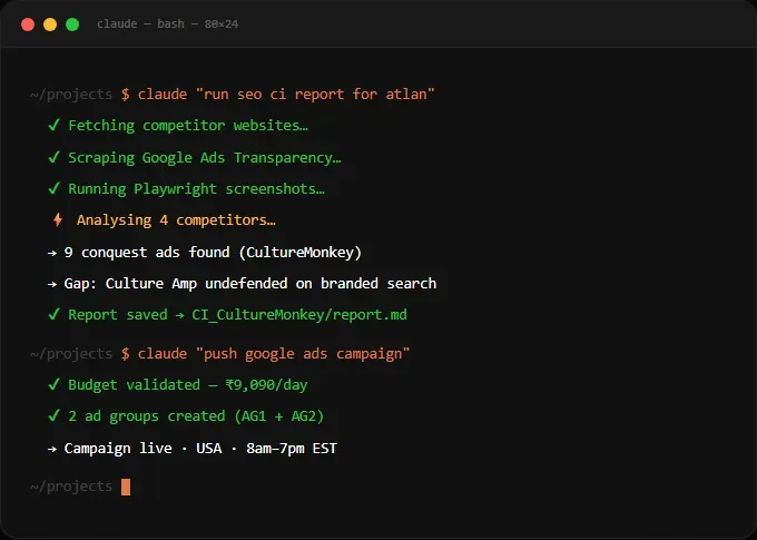 Claude terminal automation